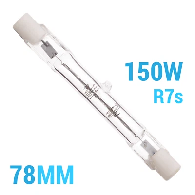 Satco S3135 S3481 78mm Clear Bulb 150W 120V T3 Recessed SC Single Contact R7s - Image 1 of 3