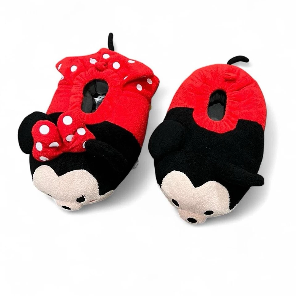 Mickey & Minnie Mouse Plush Slippers -US 7/8/9 - Image 1 of 4