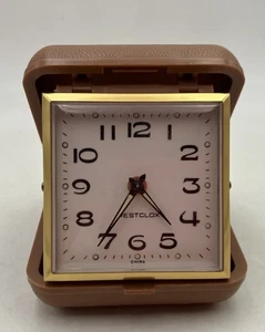 Sveglia da viaggio pieghevole Westclox vintage funziona benissimo - Foto 1 di 8