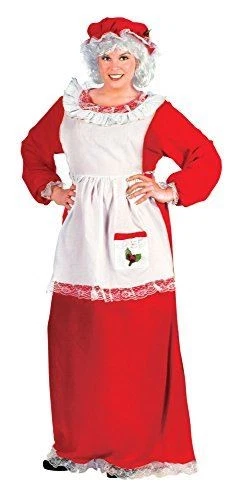 Red Traditional Mrs Santa Claus - Flannel - Christmas - Costume - Women - Plus - Image 1 of 1
