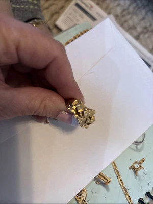 ANILLO PEPITA ORO MACIZO 14K PARA HOMBRE FORMA LIBRE 8 GRAMOS TALLA 11 Foto 1 de 4