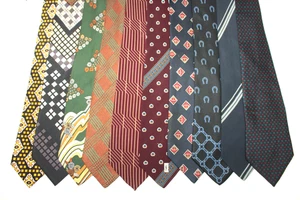 LOT OF 10 DESIGNER VINTAGE silk ties included YSL Pierre Cardin T Lapidus F84487 - Picture 1 of 2