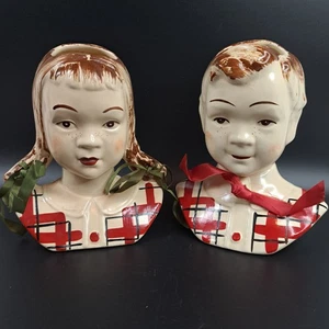 Stanford Art Pottery Sandy & Jean Ceramic Wall Pocket Planters 7.25" Tall (READ) - Picture 1 of 19