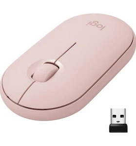 NEW LOGITECH PEBBLE M350 PORTABLE WIRELESS MOUSE COLOR: ROSE 910-005769 - Picture 1 of 3