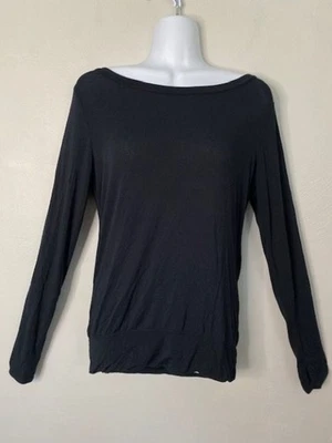 PrAna Synergy Yoga Open Back Top Size S-M Black Stretchy Dance Tencel - Image 1 of 4
