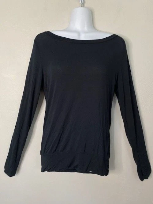 PrAna Synergy Yoga Open Back Top Size S-M Black Stretchy Dance Tencel - Image 1 of 4