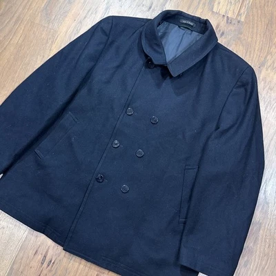 Lauren Ralph Lauren Jacket Mens XXL Blue Wool Blend Military Pea Coat Button Up - Image 1 of 4