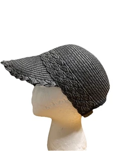 Ocean Pacific braun gewebte Kappe Sonnenhut Damen lang Schirm Metall Logo Einheitsgröße verstellbar - Bild 1 von 8