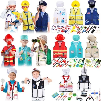 8 Set Dress up Clothes and Disposable Toys, Role Play Costumes Construction W... - Image 1 of 4