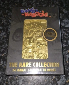 BANJO KAZOOIE 24K GOLD PLATED INGOT LTD RARE STORE EXCLUSIVE 1985 WORLDWIDE - Picture 1 of 2