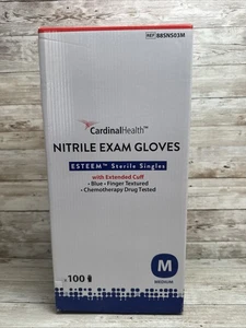 Nitril Untersuchungshandschuh Esteem steril verlängerte Manschette * 100 Einzeln * Größe: MED Ablaufdatum 10/27 - Bild 1 von 5