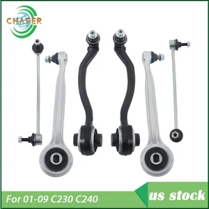 Suspension Kit Front Upper Lower Control Arms Sway Bar Link For 01-09 C230 C240 - Picture 1 of 11