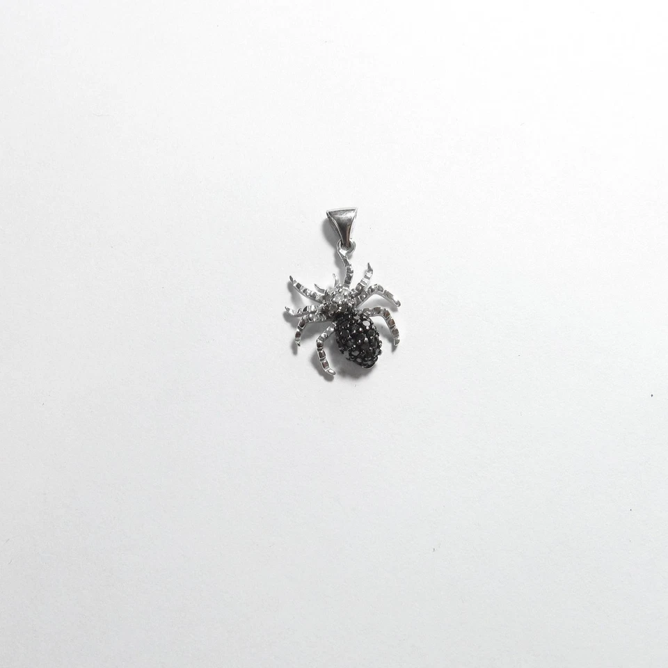 Colgante araña diamante negro corte único blanco HENG NGAI 10K oro blanco 0,30 quilates Foto 1 de 4