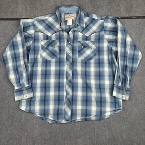 Wrangler Western Fashion Retro Hemd Pearl Snap blau kariert large - Bild 1 von 7
