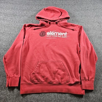 Vintage Element Skateboards Red Hoodie Size Medium Y2K Grunge Skater Punk - Image 1 of 4