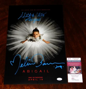 MELISSA BARRERA & ALISHA WEIR SIGNED ABIGAIL 12X18 POSTER HORROR JSA COA!! - Picture 1 of 2
