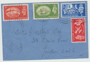 1951 CHELSEA MACHINE PMK FESTIVAL SET + 5/- & 2/6d DEFINS 3rd MAY FDC FIRST DAY - Picture 1 of 2