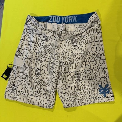 ZOO YORK Hombres Boardshorts Blanco Graffiti Billboard Bañador Talla XL  Foto 1 de 4