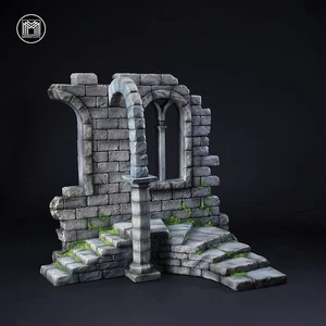 Antico Castello Rovine Diorama 2.0 Scena Base in Resina per Modellino Modellino 1/12 NUOVO - Foto 1 di 7