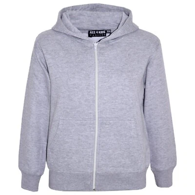 Sudadera Gris De Forro Polar Para Niños Unisex Con Cremallera De 2 A 13 Años - Imagen 1 de 2