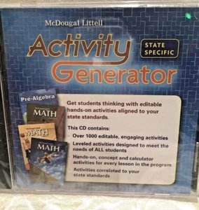 New Middle School Math Pre Algebra Activity Generator State Specific Test Prep - Picture 1 of 2