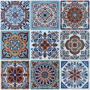 Peel and Stick Backsplash, Colorful Talavera Mexican Tile (10 Sheets) - Picture 1 of 6