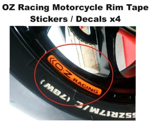 OZ RACING BIKE MOTORCYCLE MOTORBIKE WHEEL RIM STICKERS DECALS X4 (ANY COLOUR*) - Picture 1 of 2