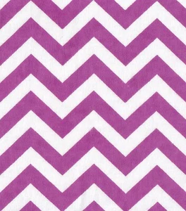 1 yard Purple and White Chevron Print 100% Cotton FLANNEL Fabric- 44" wide - Picture 1 of 1