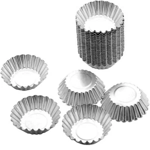 50 Pieces Aluminum Egg Tart Mold Small Tart Pie Tin Mini Cupcake Cake Muffin ... - Picture 1 of 11