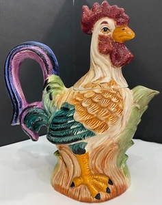 Vtg.  HEARTFELT KITCHEN CREATIONS ~1999~ ROOSTER TEAPOT  ~ 10.5 inches Tall - Picture 1 of 11