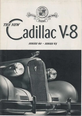 1937 Cadillac V8 Series 60 65 Sedan Coupe Convertible Sales Brochure Folder Orig Foto 1 de 4