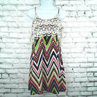 Hot & Delicious Dress Womens Juniors Medium Striped Sleeveless Crochet Mini Boho