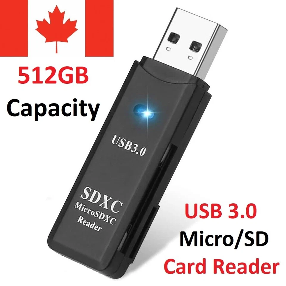 USB SD Card Reader Memory USB 3.0 Adapter For Micro TF SD SDXC SDHC MMC 512GB - Image 1 of 4