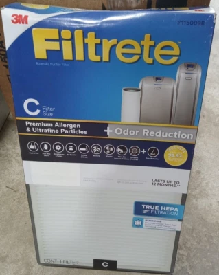 3M Filtrete Size C Filter True HEPA Filtration #1150098 - 1 UNIT - Image 1 of 3