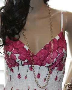Mujeres Moda Oro Claro Grueso Suéter Cadena Collar 40 pulgadas de Largo - Imagen 1 de 4