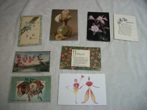 8 cartoline d'epoca con fiori  - Foto 1 di 6