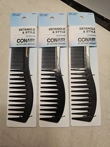NEW 3 Pack CONAIR Wide-Tooth Comb Detangle & Style for Thick Hair, 93502Z - Picture 1 of 1
