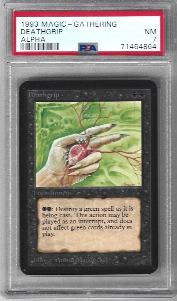 Magic MTG - Alpha - Deathgrip - NM PSA7 - Image 1 of 1
