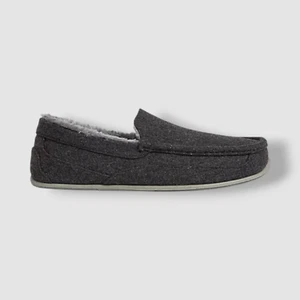 Deer Stags Men's Gray Spun Felt Cozy Slippers Shoes Size 10M. - Picture 1 of 7