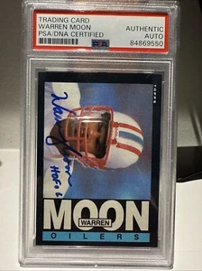 1985 Topps Warren Moon Rookie HOF 06 Auto Inscription PSA Cert Auto - Oilers - Bild 1 von 13