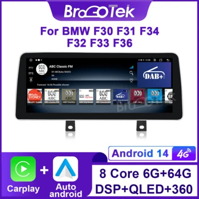12.3" Car GPS Stereo Carplay Android Auto Head Unit For BMW 3/4 er F30 F33 F32 - Image 1 of 4