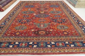 12 x 15 ft Red Afghan Hand Knotted Wool Traditional All Over Design Rug - Picture 1 of 21