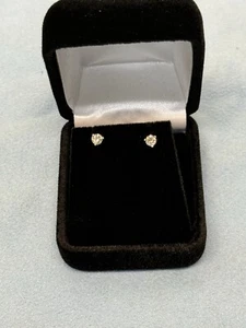 14K White Gold .34 TCW Carats Round Diamond Martini Setting Stud Earrings - Picture 1 of 2