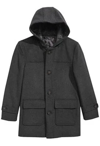 Lauren Ralph Lauren Big Boys Classic Wool Hooded Coat 10R Charcoal - NWT $250 - Picture 1 of 3