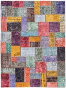 Patchwork Handgeknüpfter Perserteppich 240x180 cm-Orient,Carpet,Rug,Vintage - Bild 1 von 8