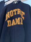 Vintage 80S/90S Champion Notre Dame Hoodie Size Xl Made In Usa Navy