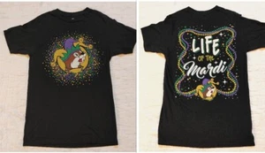 Buc-ee's Mardi Gras Shirt Black Life of the Mardi T Shirts Bucees Adult sz Small - Picture 1 of 8