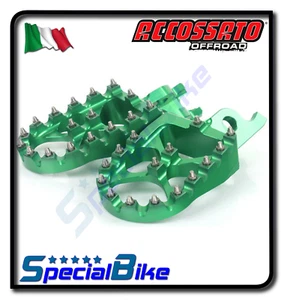 PEDANE ACCOSSATO VERDE ERGAL MAGGIORATE OFFROAD COPPIA PER KAWASAKI KX 125 2002 - Imagen 1 de 1