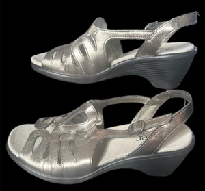 Hotter Ladies Leather Sandals - Crystal - Vintage Gold - Size 6 UK BNWOB - Picture 1 of 9