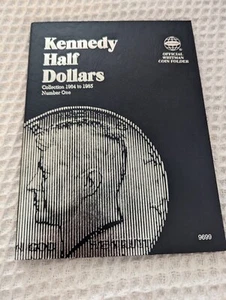 1964-1985 Teilsatz, Kennedy Half Dollars 9 Half Dollars mit Whitman Buch - Bild 1 von 2